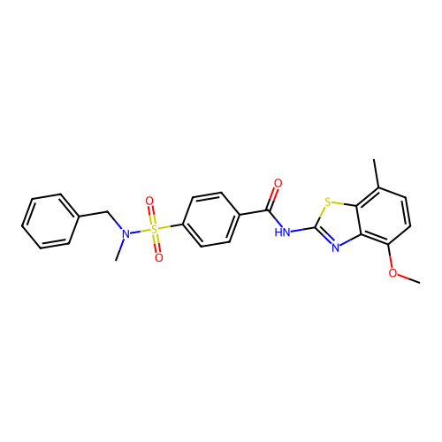 4-[benzyl(methyl)sulfamoyl]-N-(4-methoxy-7-methyl-1,3-benzothiazol-2-yl)benzamide structure