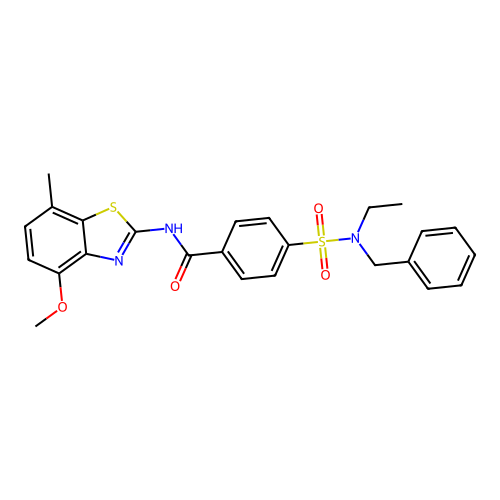 4-[benzyl(ethyl)sulfamoyl]-N-(4-methoxy-7-methyl-1,3-benzothiazol-2-yl)benzamide structure