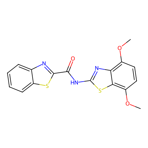 N-(4,7-dimethoxy-1,3-benzothiazol-2-yl)-1,3-benzothiazole-2-carboxamide structure