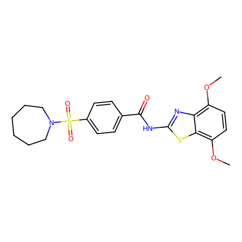 4-(azepan-1-ylsulfonyl)-N-(4,7-dimethoxybenzo[d]thiazol-2-yl)benzamide structure