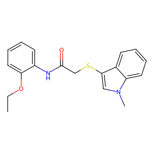 N-(2-ethoxyphenyl)-2-((1-methyl-1H-indol-3-yl)thio)acetamide structure
