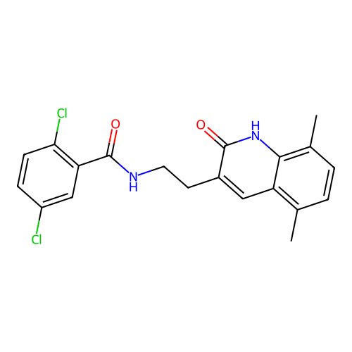 2,5-dichloro-N-[2-(5,8-dimethyl-2-oxo-1H-quinolin-3-yl)ethyl]benzamide structure