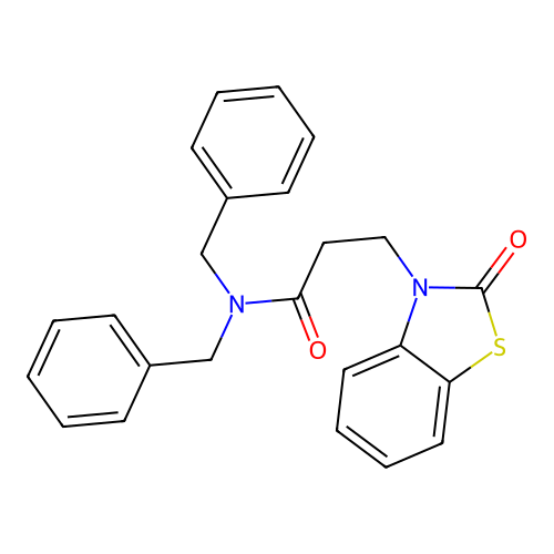N,N-dibenzyl-3-(2-oxobenzo[d]thiazol-3(2H)-yl)propanamide structure