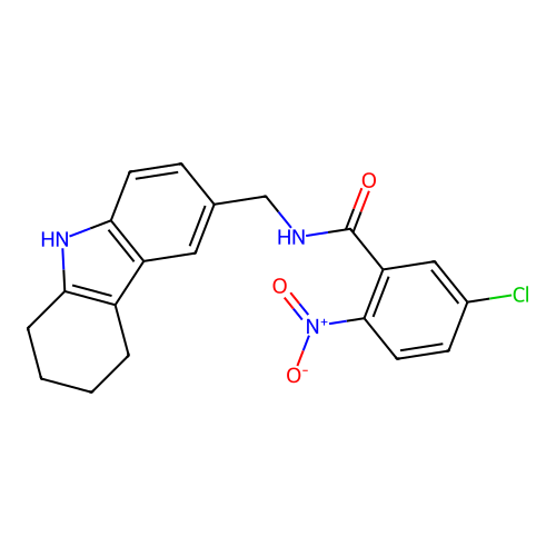 5-chloro-2-nitro-N-((2,3,4,9-tetrahydro-1H-carbazol-6-yl)methyl)benzamide structure