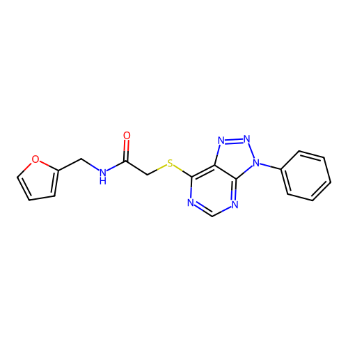 N-(furan-2-ylmethyl)-2-((3-phenyl-3H-[1,2,3]triazolo[4,5-d]pyrimidin-7-yl)thio)acetamide structure