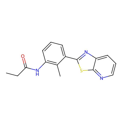 N-(2-methyl-3-(thiazolo[5,4-b]pyridin-2-yl)phenyl)propionamide structure