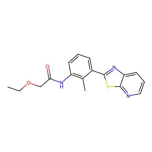 2-ethoxy-N-(2-methyl-3-{[1,3]thiazolo[5,4-b]pyridin-2-yl}phenyl)acetamide structure