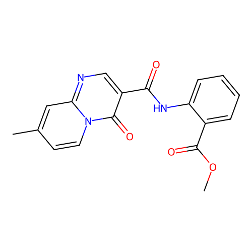 Methyl 2-[(8-methyl-4-oxopyrido[1,2-a]pyrimidine-3-carbonyl)amino]benzoate structure