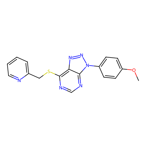 3-(4-Methoxyphenyl)-7-(pyridin-2-ylmethylsulfanyl)triazolo[4,5-d]pyrimidine structure