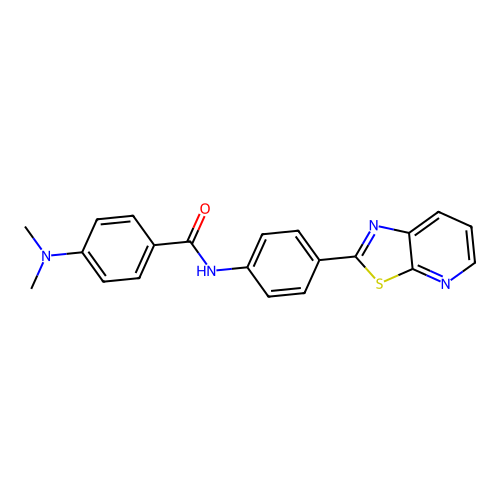 4-(dimethylamino)-N-(4-{[1,3]thiazolo[5,4-b]pyridin-2-yl}phenyl)benzamide structure