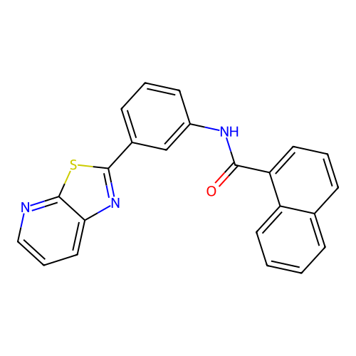 N-(3-(thiazolo[5,4-b]pyridin-2-yl)phenyl)-1-naphthamide structure