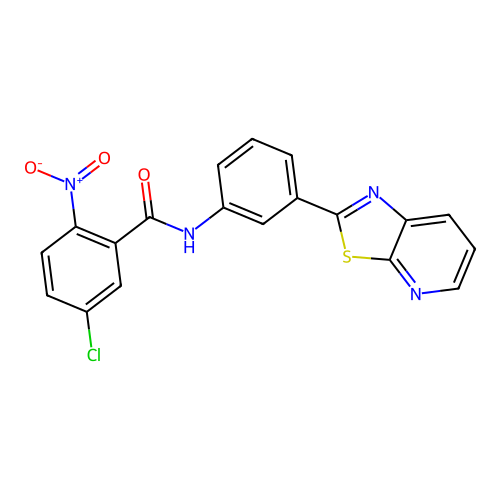 5-chloro-2-nitro-N-(3-{[1,3]thiazolo[5,4-b]pyridin-2-yl}phenyl)benzamide structure