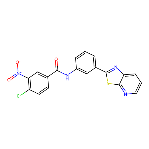 4-chloro-3-nitro-N-(3-(thiazolo[5,4-b]pyridin-2-yl)phenyl)benzamide structure