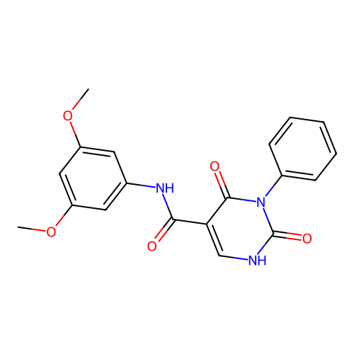 N-(3,5-dimethoxyphenyl)-2,4-dioxo-3-phenyl-1,2,3,4-tetrahydropyrimidine-5-carboxamide structure