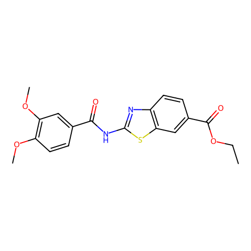 Ethyl 2-(3,4-dimethoxybenzamido)benzo[d]thiazole-6-carboxylate structure
