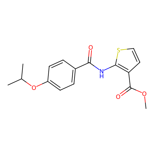 Methyl 2-(4-isopropoxybenzamido)thiophene-3-carboxylate structure