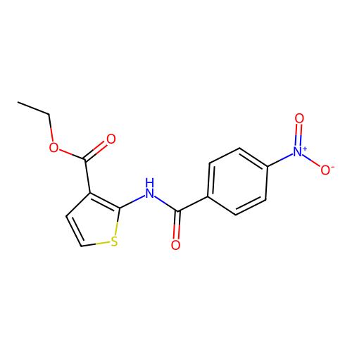 Ethyl 2-(4-nitrobenzamido)thiophene-3-carboxylate structure