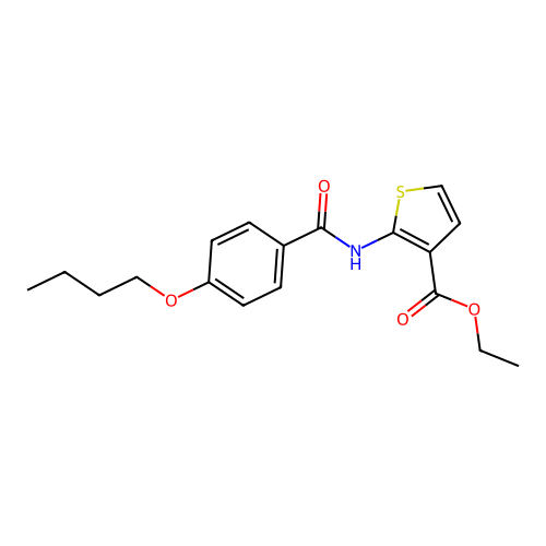 Ethyl 2-(4-butoxybenzamido)thiophene-3-carboxylate structure