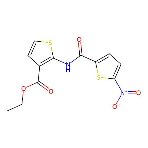Ethyl 2-(5-nitrothiophene-2-carboxamido)thiophene-3-carboxylate structure
