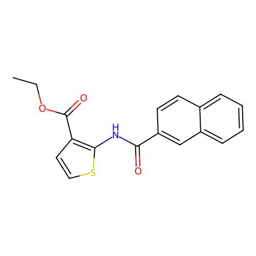 Ethyl 2-(naphthalene-2-carbonylamino)thiophene-3-carboxylate structure