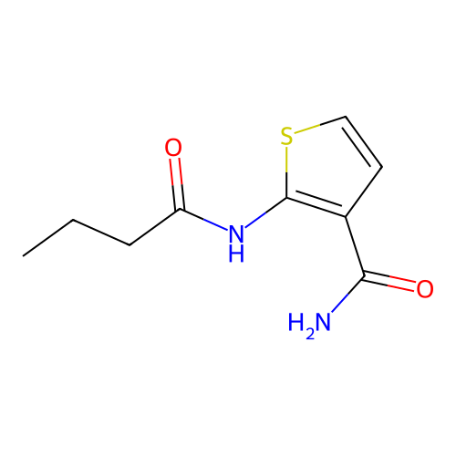 2-(Butanoylamino)thiophene-3-carboxamide structure