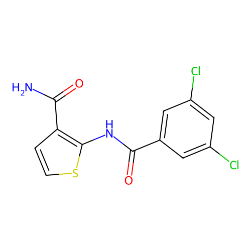 2-(3,5-Dichlorobenzamido)thiophene-3-carboxamide structure