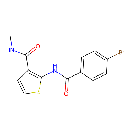 2-(4-bromobenzamido)-N-methylthiophene-3-carboxamide structure