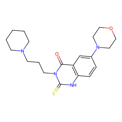 6-morpholin-4-yl-3-(3-piperidin-1-ylpropyl)-2-sulfanylidene-1H-quinazolin-4-one structure