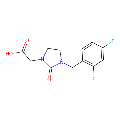 [3-(2-Chloro-4-fluorobenzyl)-2-oxoimidazolidin-1-yl]acetic acid structure