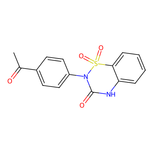 2-(4-acetylphenyl)-3,4-dihydro-2H-1lambda6,2,4-benzothiadiazine-1,1,3-trione structure