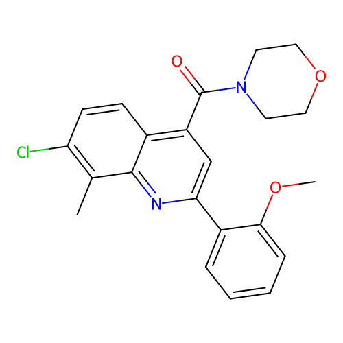 [7-Chloro-2-(2-methoxyphenyl)-8-methylquinolin-4-yl]-morpholin-4-ylmethanone structure