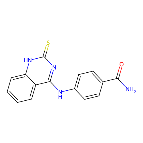 4-[(2-sulfanylidene-1H-quinazolin-4-yl)amino]benzamide structure