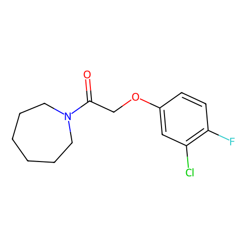 1-(Azepan-1-yl)-2-(3-chloro-4-fluorophenoxy)ethanone structure