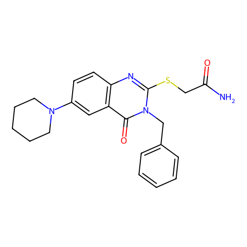 2-(3-Benzyl-4-oxo-6-piperidin-1-ylquinazolin-2-yl)sulfanylacetamide structure
