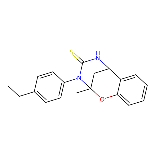 3-(4-ethylphenyl)-2-methyl-2,3,5,6-tetrahydro-4H-2,6-methano-1,3,5-benzoxadiazocine-4-thione structure