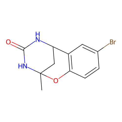 8-bromo-2-methyl-2,3,5,6-tetrahydro-4H-2,6-methano-1,3,5-benzoxadiazocin-4-one structure