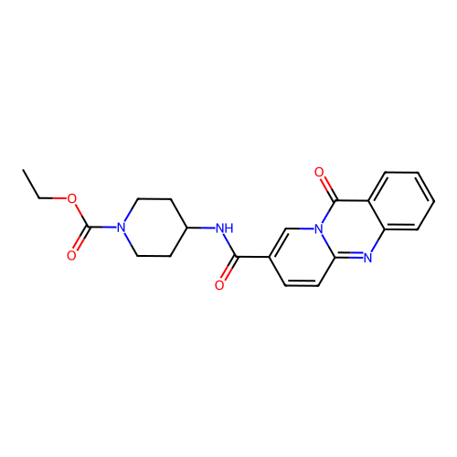 ethyl 4-(11-oxo-11H-pyrido[2,1-b]quinazoline-8-carboxamido)piperidine-1-carboxylate structure