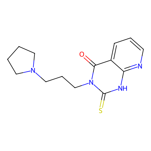 3-(3-pyrrolidin-1-ylpropyl)-2-sulfanylidene-1H-pyrido[2,3-d]pyrimidin-4-one structure
