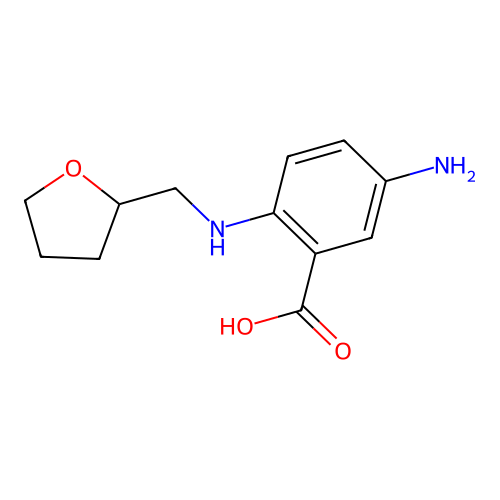 5-Amino-2-(oxolan-2-ylmethylamino)benzoic acid structure