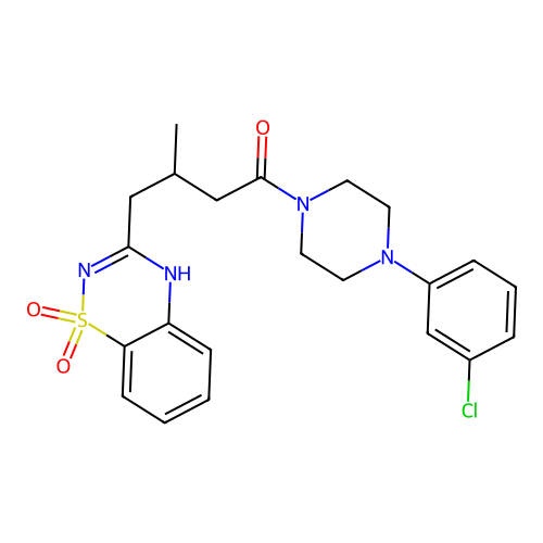1-[4-(3-chlorophenyl)piperazin-1-yl]-4-(1,1-dioxo-4H-1 structure