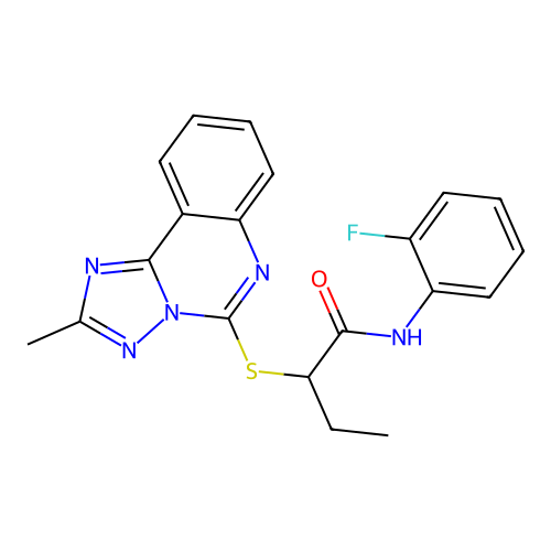 N-(2-Fluorophenyl)-2-((2-methyl-[1,2,4]triazolo[1,5-c]quinazolin-5-yl)thio)butanamide structure