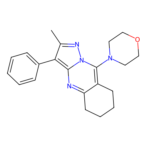 4-(2-Methyl-3-phenyl-5,6,7,8-tetrahydropyrazolo[5,1-b]quinazolin-9-yl)morpholine structure