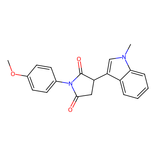 1-(4-methoxyphenyl)-3-(1-methyl-1H-indol-3-yl)pyrrolidine-2,5-dione structure
