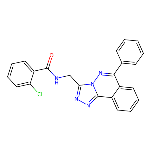 2-chloro-N-[(6-phenyl[1,2,4]triazolo[3,4-a]phthalazin-3-yl)methyl]benzamide structure