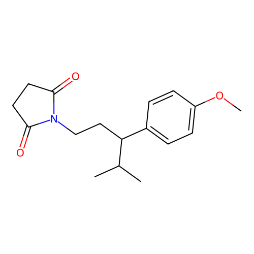 1-[3-(4-Methoxyphenyl)-4-methylpentyl]pyrrolidine-2,5-dione structure