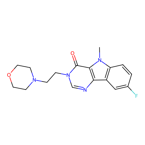 8-Fluoro-5-methyl-3-(2-morpholin-4-ylethyl)pyrimido[5,4-b]indol-4-one structure