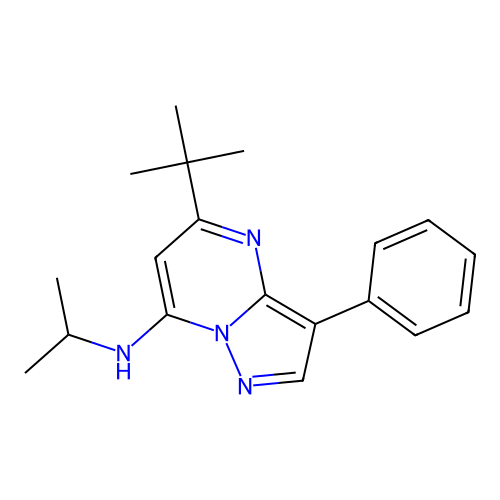 5-(tert-butyl)-N-isopropyl-3-phenylpyrazolo[1,5-a]pyrimidin-7-amine structure