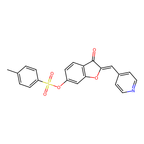 (Z)-3-oxo-2-(pyridin-4-ylmethylene)-2,3-dihydrobenzofuran-6-yl 4-methylbenzenesulfonate structure