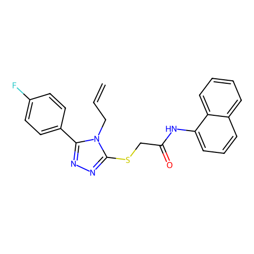 2-{[5-(4-fluorophenyl)-4-(prop-2-en-1-yl)-4H-1,2,4-triazol-3-yl]sulfanyl}-N-(naphthalen-1-yl)acetamide structure