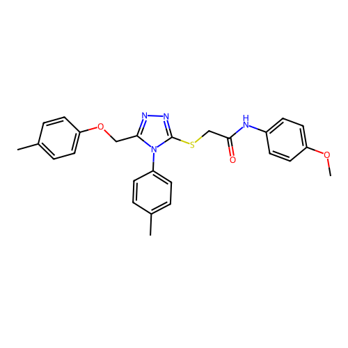 N-(4-methoxyphenyl)-2-((4-(p-tolyl)-5-((p-tolyloxy)methyl)-4H-1,2,4-triazol-3-yl)thio)acetamide structure